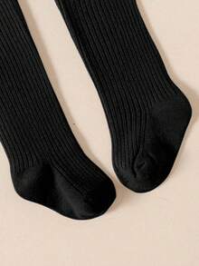 2/3 Pairs Infant/Toddler/Girl Warm Thermal Lined Socks, Solid Color Ribbed Thickened Thermal Tights, Classic Versatile Fashion Soft Skin-Friendly Comfortable Sports Bootie Socks, Suitable For Autumn/Winter Daily Wear Or Holiday Gifts, Random Color - Multicolor - View 4