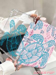 Turtles And Seaweeds Pattern Tablet Case Compatible With Air 11-Inch M3 2025 / M2 2024, Air 5th Generation 2022 , (A16) 11 Inch 11th Generation 2025,Compatible With Samsung Galaxy Tab,Kindle Paperwhite 12th Gen 2024, Clear Back ,Fashion Pattern Protective Case,Autlueomatic Sleep And Wake-Up Function, Airbag Protection, Suitable For Gifts And Office Use - Multicolor - View 3