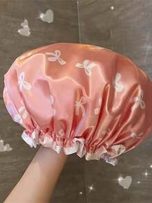 2个双层浴帽，女士防水浴帽，防化妆和厨房油污加厚发套 - 彩色 - 查看 5