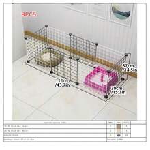 Clôture pour animaux de compagnie emboîtable, cage pour petits animaux, parc à lapin DIY, convient pour les hamsters, furets, lapins, chiots, chatons et autres petits animaux de compagnie pour une utilisation en intérieur - Version assemblée - Voir 13