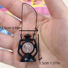 1:12 比例复古迷你油灯黑色装饰,娃娃屋家具 - 黑色 - 查看 5