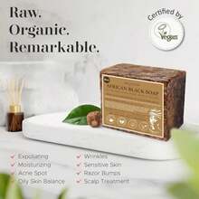 Era Of Nature Best Raw ORGANIC AFRICAN BLACK SOAP, For Dry Skin And Skin Conditions. Pure &Amp; Natural Ingredients, Imported From Ghana - 1lb (16oz) - ColorA - 查看 4