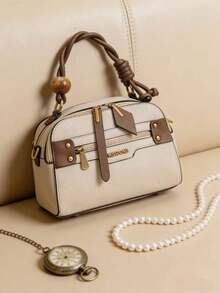 Boston Tote Pillow Bag, New Style, Super Soft, Large Capacity, Crossbody, Women's Bag - 米色 - 查看 1