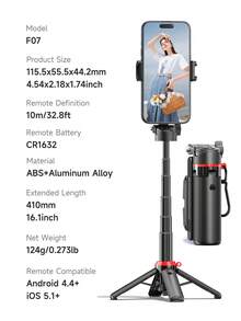AXNEN New 3-In-1 Foldable Mini Wireless Selfie Stick & Phone Tripod With Wireless Remote - 3 Ways To Use, One-Button Open Retractable Floor Stand, Portable Lanyard, Perfect For Live Streaming, Christmas & Various Holidays, Travel, Outdoor Activities. - View 10