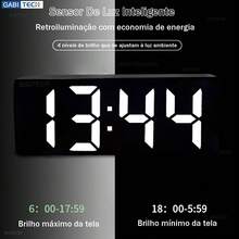 Smart LED Digital Table Clock With Alarm, Temperature Control, And Snooze Function - LED White - View 2