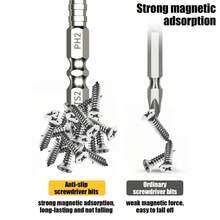 3Pcs Magnetic Non-Slip Drill Bit Set - TS2 Steel Cross Screwdriver Bit With 25/50/65/70/90/150mm, Impact Resistant PH2 Magnetic Batch Head For Electric Screwdriver Drill, DIY Power Tools & Professional Use - Multicolor - View 8