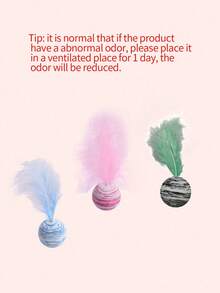 1 Miếng Nhiều màu EVA Bầu trời đầy sao Trái bóng Với Lông vũ Thiết kế Đối với Mèo , Màu sắc Ngẫu nhiên - Nhiều màu - Xem 6