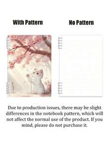 Sổ tay A5 hình Mèo và Hoa Anh Đào - Gáy xoắn, Thích hợp để ghi chép những suy nghĩ và lời nhắc nhở hàng ngày; Phù hợp cho học sinh, nhân viên văn phòng và người đi làm, nhỏ gọn và bền chắc để ghi chép hàng ngày, làm đồ dùng văn phòng, đồ dùng học tập, dự án nghệ thuật và ghi chú học tập, 120 trang, bìa nghệ thuật, bìa bền chắc. - nhiều màu - Xem 7