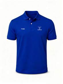 Men's Polo Shirt, Texas Country T-Shirts, Men's Blouses - 藍色 - 查看 2