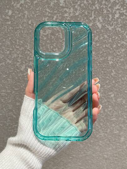 Mint Green Wavy Phone Case, Thick Transparent TPU Anti-Drop Protective Cover, 3D Water Wave Texture, Fresh Summer Vibe, High-Quality Phone Accessories, Suitable For Daily Use Or Gift, Compatible With IPhone 17 Pro Max/ 17 Phone Cases