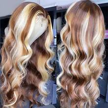 Blonde Highlight Lace Front Wigs Human Hair Body Wave 13X4 Hd Lace Frontal Wigs Human Hair Honey Blonde Colored Water Wave Glueless Wigs Human Hair For Women Cosplay Wig - 強調 - 查看 5