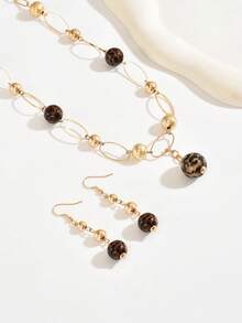 3pcs/Set Unique Women Necklace And Earrings Set, Versatile For Daily Wear, Holidays, Casual & Vacation - Yellow Gold - View 8