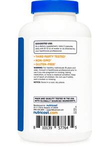 Nutricost Sodium Butyrate 1,500mg Per Serving, 120 Capsules For 60 Servings Per Bottle - Provides 1,200mg Of Butyric Acid, Vegan, GMO-Free, Gluten-Free - 120 Đếm - Xem 4