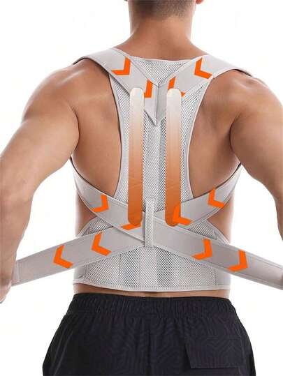 Đai chỉnh tư thế lưng có thể điều chỉnh kèm hỗ trợ cổ, đai tập luyện tư thế vai cho cả nam và nữ, đai hỗ trợ lưng thoáng khí.