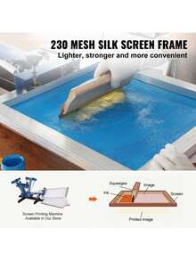 Screen Printing Kit 2 Pieces Aluminum Silk Screen Printing Frames 20x24inch Silk Screen Printing Frame With 230 Count Mesh High Tension Nylon Mesh And Sealing Tape For T-Shirts DIY Printing - Silver - View 2