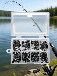 80pcs (1st Generation Stainless Steel) Ceramic Eyelets Fishing Accessories Set (10pcs Each Model), Black - Multicolor - View 1