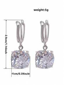 1 Pair Charm Cubic Zirconia Drop Earrings For Women For Party Engagement Anniversary Jewelry Valentine's Day Gift - 1# - View 6