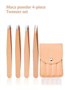 Juego de 4 pinzas de acero inoxidable de colores, herramientas de alta precisión portátiles para el cuidado de las cejas y la eliminación del vello, herramientas de belleza y maquillaje, disponibles en morado, rosa y negro (1 pieza/juego de 4 piezas). Debido a diferentes lotes de producción, la posición de la almohadilla protectora en la bolsa de embalaje es aleatoria, lo que no afecta el uso. Precio asequible, adecuado como regalo de Navidad, cosméticos y herramientas de maquillaje. - A-oro - Ver 12