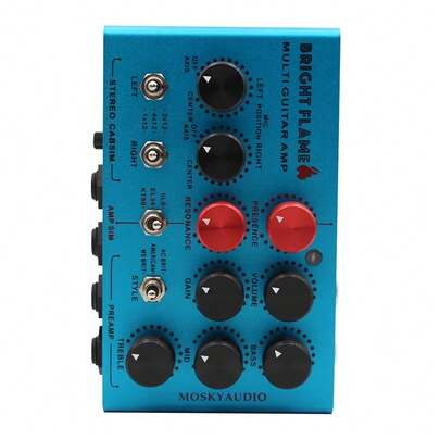 Audio Bright Flame Multi Guitar Amp Simulator Pedal Stereo Cabinet Sim Box Preamp DI Box Effect Pedal