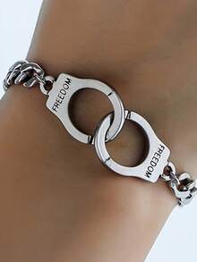 1PC Fashion Hip-Hop Handcuff Chain Bracelet Men's Punk Everyday Wear Accessory - Bracelet - View 6
