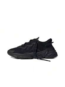 Adidas Originals Ozweego Leather Retro Sneakers, Low-Top Chunky Shoes, Unisex, Pure Black - Black - View 17