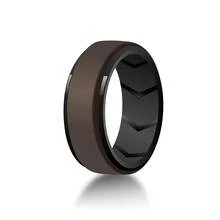 Pinannie 7 Confezione Anelli Neri in Gomma da Uomo per Matrimonio, Anelli in Silicone Ipoallergenici e Traspiranti da 8mm per Lui, Multicolore per Sport e Fitness Taglia 7-15 - Multicolore - Visualizzare 8