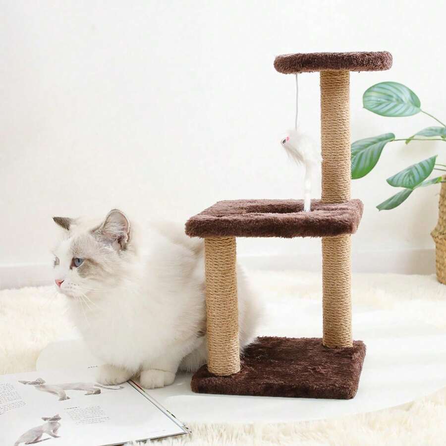 Arbol Trepador Rascador Para Gatos 3 Capasjuguete De Gato - Marrón - Ver 1
