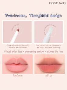 GOGO TALES Lip Liner Pencil, Natural Nude Matte Waterproof Shaping Plumping Lip, Velvet Matte Texture, Precise Outline, Long-Lasting Non-Bleeding Lip Liner, Suitable For Beginners GOGOTALES - G02 TEA POWDER - View 5