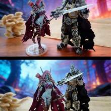 精美细致的传奇巫妖王角色模型，系列收藏品，高级巫妖王手办，巫妖王阿尔萨斯·米奈希尔，希尔瓦娜斯·风行者可动人偶 - 彩色 - 查看 1