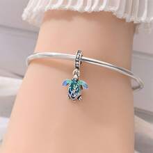 A Silver Plated Ocean Series - Original 3mm Bracelet Necklace With Sea Turtle Shells And Starfish Beads, DIY Pendant For Women's Fashion Jewelry, Daily Gift, Birthday Party, Holiday Gift - Multicolor - View 10