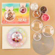 17件套圆形切割模具，金属工艺切割模板，适用于纸艺、DIY卡片制作、剪贴簿、礼品卡制作 - GG0751B - 查看 9