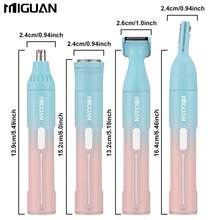 4-In-1 Professional Grooming Kit, USB Rechargeable Nose & Ear Hair Trimmer, Beard And Eyebrow Razor, Women Personal Care Tools Battery Capacity 500mAh - Upgraded Version - View 4