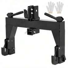 Huisuilinss 3-Point Quick Hitch With 2" Receiver&Extra Versatile Adapter,Adaptation To Category 1,No Bushing Required,3000LBS Lift Capacity,5 Level Adjustable Bolts & Reinforcing Rib Design - Black a Pair Of Gloves - View 6