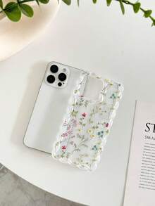 Floral Printed Wavy Edge Transparent Phone Case With Chain, Shockproof And Cute Design Compatible With Iphone 17/17 Pro/17 Pro Max, 16/16 Pro/16 Pro Max/16 Plus, 10 - Multicolor - View 5