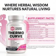 Women's Thermogenic Curve Vitamins And Supplements Women'S Fitness Supplement | Friendly Dietary Supplement For, Digestive Support & Immune Health | Advanced Blend Formula With Guarana, Ginger, Willow, Dandelion | 60 Capsules | Gift For You - NEW THERMO CURVE - 查看 4