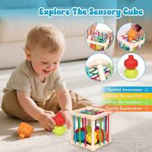 Baby Toys 18-36 Months, Montessori 7-In-1 Activity Set - Stacking Blocks, Infant Teething Toy & Sensory Bin, Baby Boys & Girls Gifts - default - 查看 3
