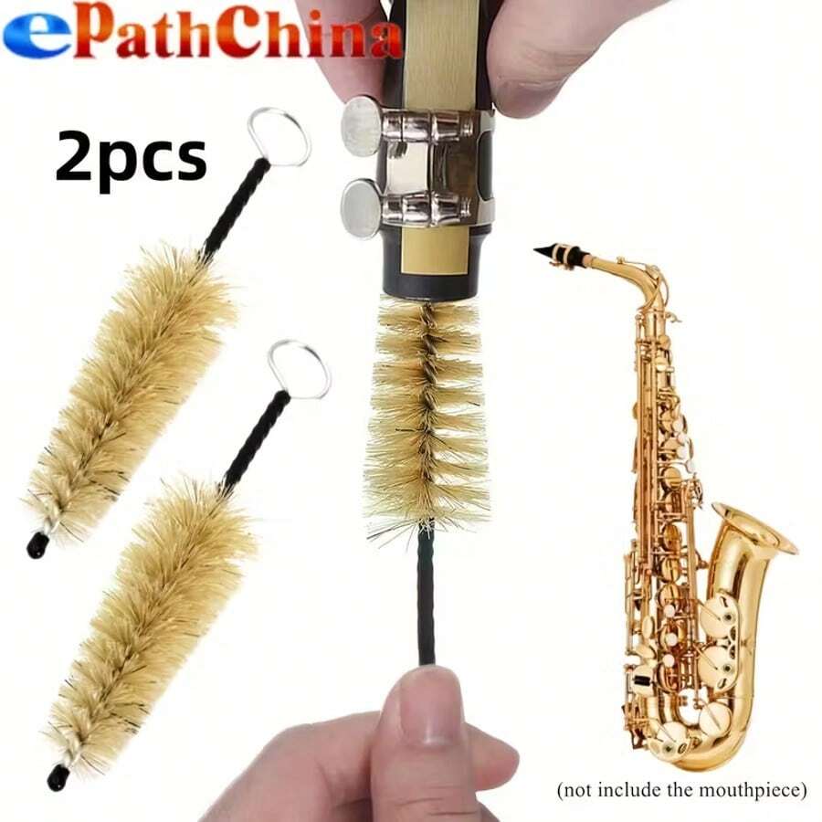 Natural Hair Saxophone And Clarinet Mouthpiece Cleaning Brush - Multifunctional Musical Instrument Accessory - Multicolor - View 1
