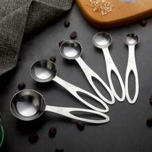 5件套不锈钢嵌套量勺，适用于量取粉状和液体调味料，易于清洗 - 彩色 - 查看 12