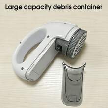 1 Electric Hair Remover, Single Gear/Three-Blade Steel Knife/Gray Battery Type/Hair Ball Trimmer (Without 2 AA Batteries), Suitable For Trimming Hairballs And Burrs On Sweaters, Scarves, Sofas And Carpets. It Is A Good Helper For Household Cleaning. - Battery Version - View 6