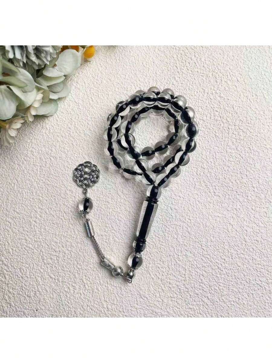 45颗透明亚克力珠伊斯兰念珠，适合日常祈祷和作为礼物 - 多色 - 查看 1