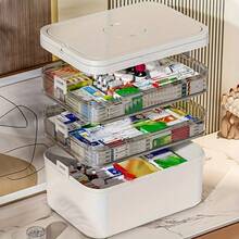 Large Capacity Medicine Storage Box For Home And Travel, Featuring A Portable Pill Organizer, Sturdy Adjustable Dividers, Moisture-Resistant Lid, Safety Handle, And Convenient Design For Organizing Pills, Vitamins, And Supplements (White) - Xem 8