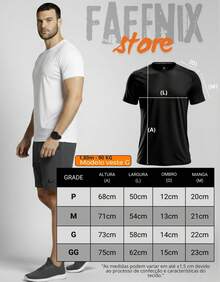Kit 04 Men's Dry Fit Anti-Sweat T-Shirt, Training, Gym, Sports, Round Neck, Short Sleeve - 黑色 - 查看 6