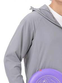 CAMEL CROWN 男士 UPF 50+ 长袖全拉链防晒衣 男士防晒连帽衫 SPF 防紫外线轻薄外套 防晒衣 防晒衣 - 循環灰 - 查看 3