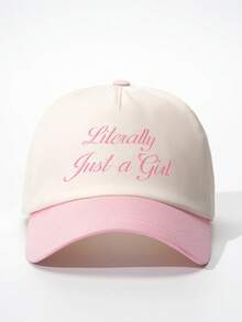 1顶绣有“Just A Girl”字样的撞色棒球帽，可调节休闲遮阳帽，适合春秋季旅行，多功能防晒帽，Y2K风格，适合年轻人佩戴。 - 棒球帽 - 查看 15