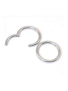 1pc Skin-Friendly Hypoallergenic Seamless Closed Titanium Steel Lip Ring Nose Ring Punk Snap Earring, Unisex Body Piercing Earring Nose Ring Lip Ring Universal Ring - Closed Lip Ring - View 22