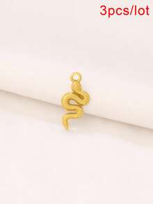3pcs Stainless Steel Snake Pendant Findings 18K Gold Plated Charms For DIY Jewelry Making Supplies Accessories - Pendants - View 13