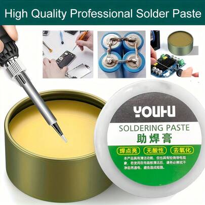 38g High-Purity Multi-Purpose Soldering Paste - Rosin-Based Easy Soldering Paste For Iron, Quick And Strong Welding, Acid-Free, Suitable For Stainless Steel, Zinc-Coated Boards, Copper, Nickel, Iron, Battery Sheet