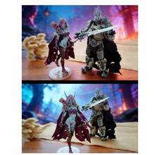 精美细致的传奇巫妖王角色模型，系列收藏品，高级巫妖王手办，巫妖王阿尔萨斯·米奈希尔，希尔瓦娜斯·风行者可动人偶 - 彩色 - 查看 3