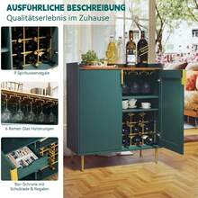 Mueble Bar Para Vinos Con Estante Para Vinosy Y Copas | Mueble Boteellero Independiente Para Salón - Negro - Ver 5