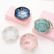 Ceramic Jewelry Dish, Leaf Jewelry Tray Key Tray, Jewelry Holder, Small Ring Dish Holder Jewelry Plate Trinket Dish Catchall Tray Nightstand Decor Entryway Table Green Room DecorGreen - 40 pair - View 7